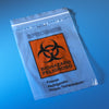 Bag, Biohazard Specimen Transport, 6" x 9", Zipper Closure with Score Line and Document Pouch