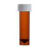 Transport Tube, 5mL, with Separate Screw Cap, AMBER, PP, Conical Bottom, Self-Standing, Molded Graduations