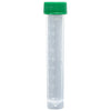 Transport Tube, 10mL, with Separate Green Screw Cap, PP, Conical Bottom, Self-Standing, Molded Graduations
