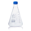 2000mL Erlenmeyer Flask, Globe Glass, Screw Cap, EACH, 2/Case