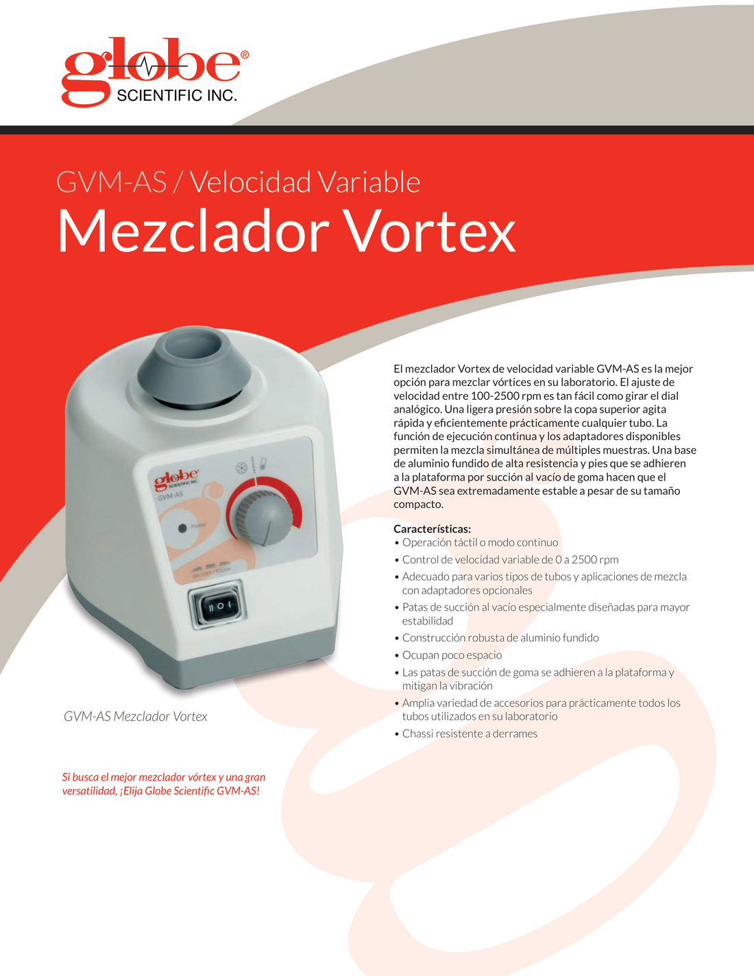 Folleto para Mezclador Vortex GVM-AS