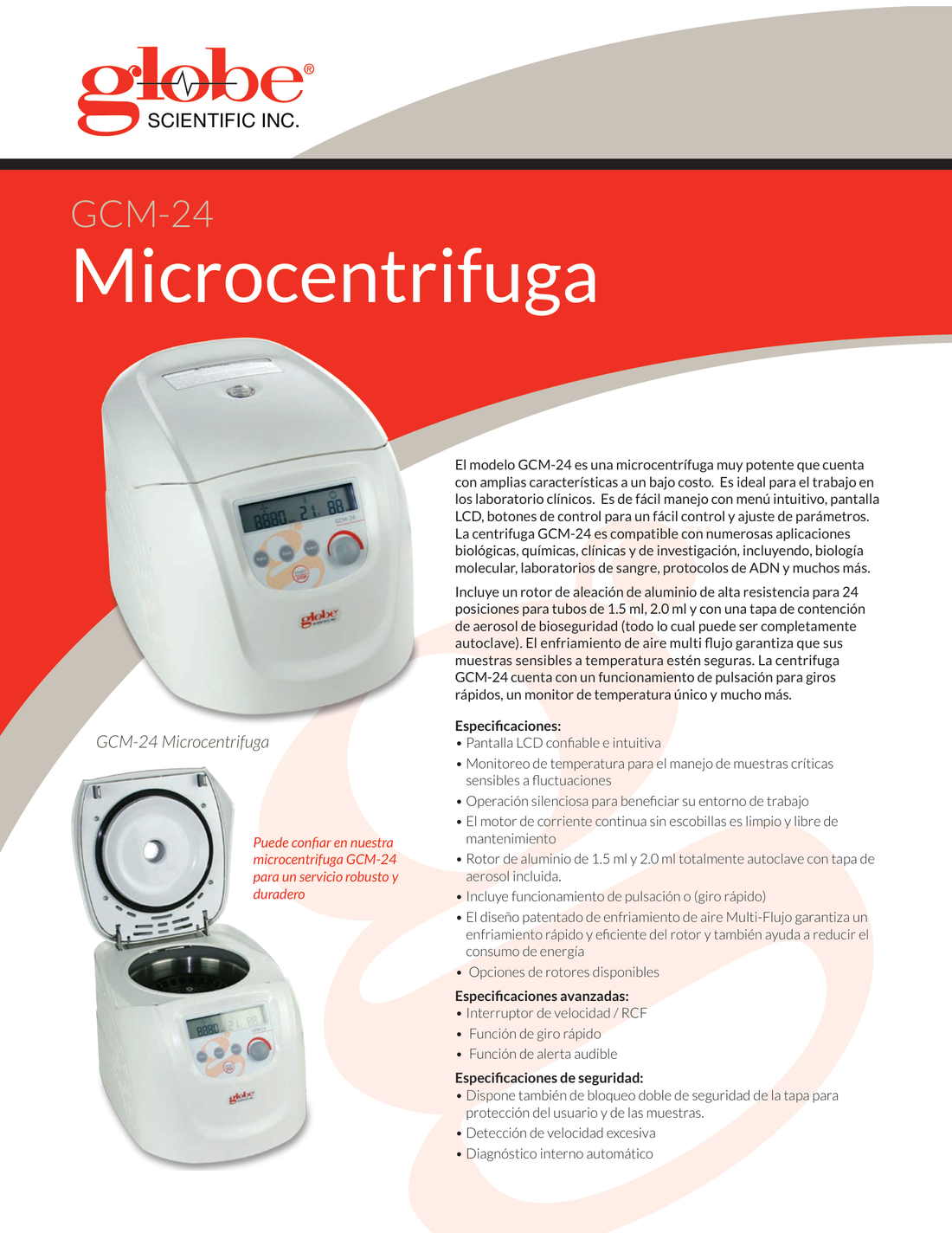 Folleto para Microcentrifuga GCM-24