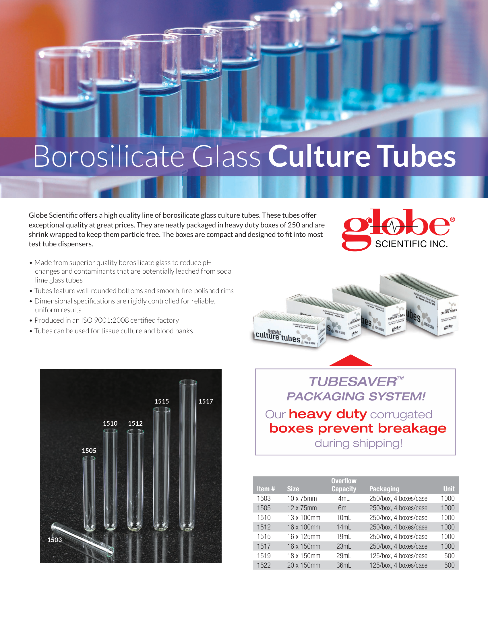 Glass Tube Flyer – Globe Scientific