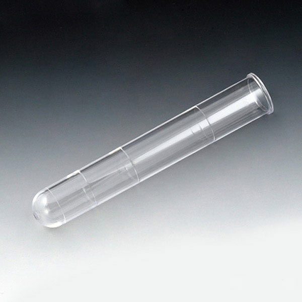 Test Tube, 16 x 100mm (12mL), PS, with Rim, Graduated at 2.5, 5 & 10mL, Round Bottom