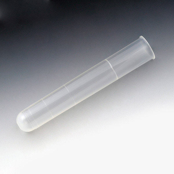 Test Tube, 16 x 100mm (12mL), PP, with Rim, Round Bottom, Graduated at 2.5, 5 & 10mL