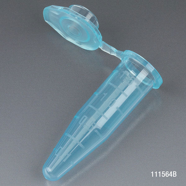 1.5mL Microcentrifuge Tube, PP, Attached Snap Cap, BLUE, Graduated, Certified Rnase, DNase, Pyrogen & Human DNA Free, Self-Standing Tamper Evident Bag