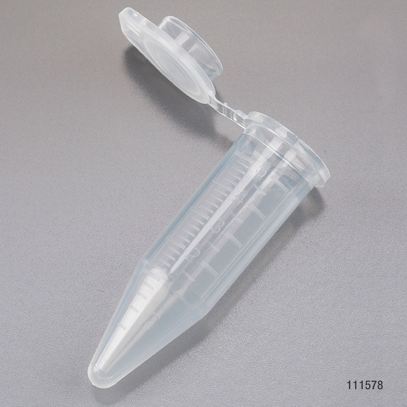 5mL Diamond Midi Centrifuge Tube, PP, Attached Snap Cap, Graduated, Natural, STERILE, 20/Bag, 10 Bags/Unit