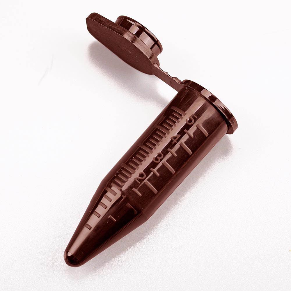 5mL Diamond Midi Centrifuge Tube, PP, Attached Snap Cap, Graduated, Amber, 50/Bag, 4 Bags/Unit