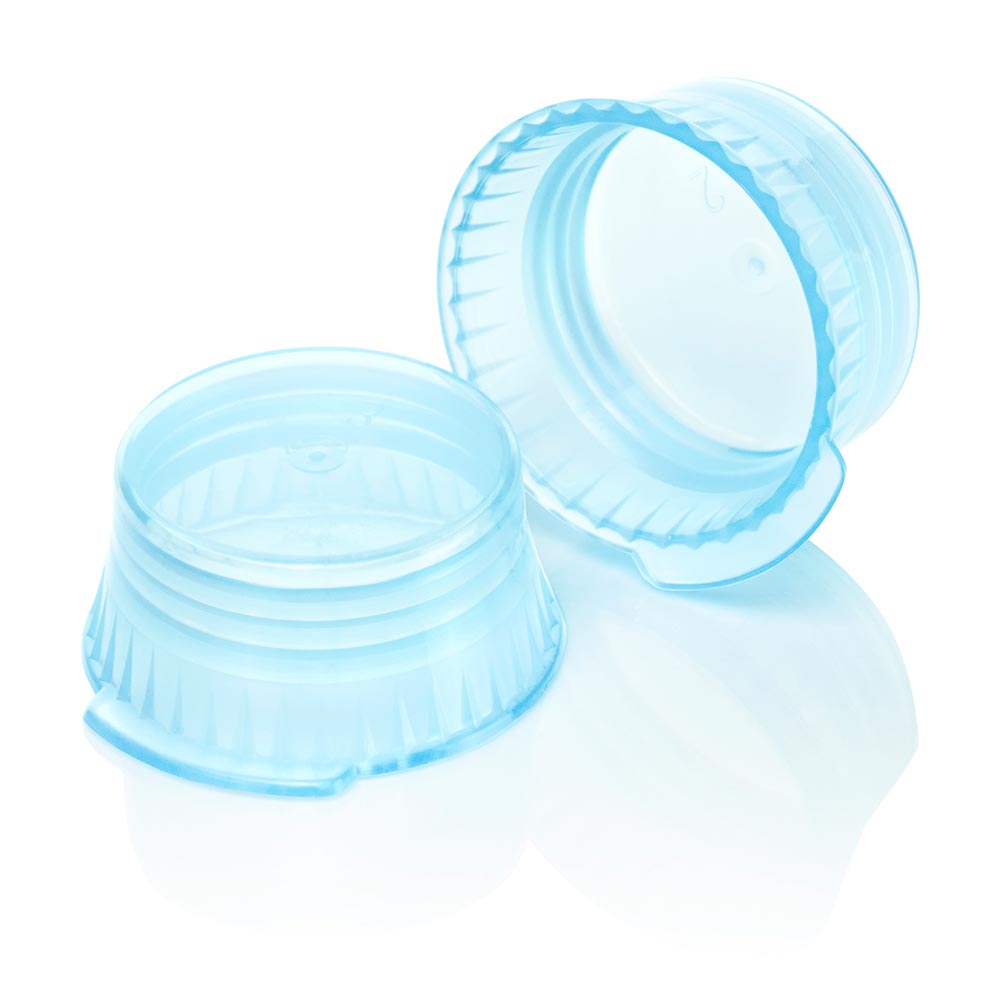 Cap, Snap, 16mm, PE, for 16mm Glass and Evacuated Tubes, Blue