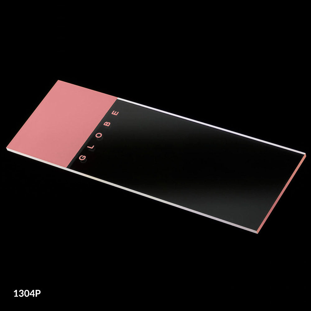 Microscope Slides, Glass, 25 x 75mm, 90° Ground Edges, Pink Frosted ...