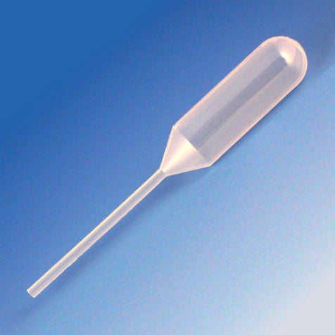 Transfer Pipet, 4.0mL, Narrow Stem, Short, 85mm, STERILE, 20/Bag, 25 Bags/Case
