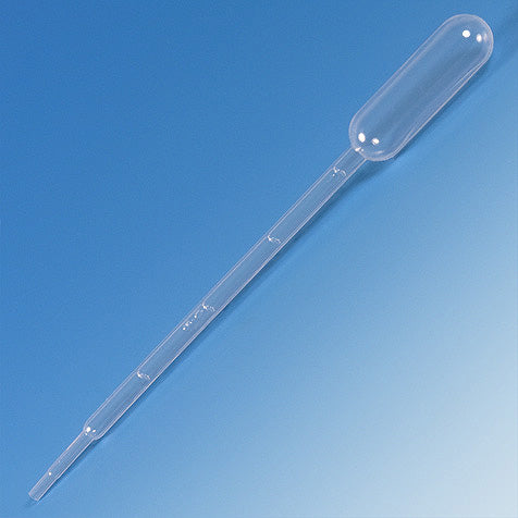 Transfer Pipet, 5.0mL, Large Bulb, Graduated to 1mL, 150mm, Bulb Draw - 3.4mL, CS/5000