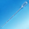 Transfer Pipet, 3.0mL, Small Bulb, Graduated to 1mL, 140mm, Bulb Draw - 2.2mL