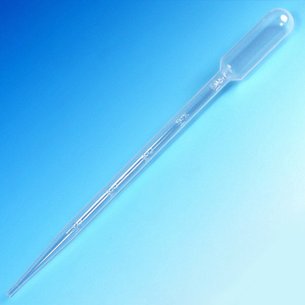 Transfer Pipet, 15mL, Graduated to 5mL, 215mm, Bulb Draw - 5mL