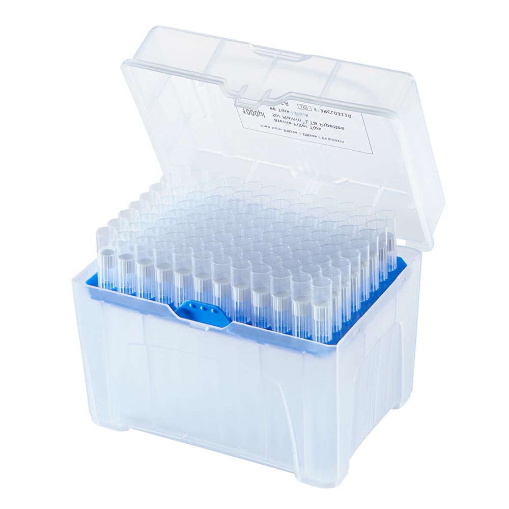 PosiStop Filter Pipette tip, 1000ul, Sterile, graduated, 96/rack, 6 racks box, 10 boxes case