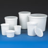 Container, Multi-Purpose, HDPE, Economy Style, 172oz, (5160mL), Separate LDPE Snap Lid, White