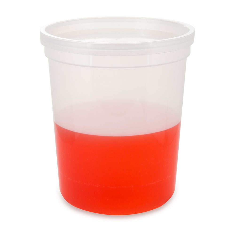 Container, Multi-Purpose, PP, Economy Style, 32oz (960mL), Separate LDPE Snap Lid, Natural
