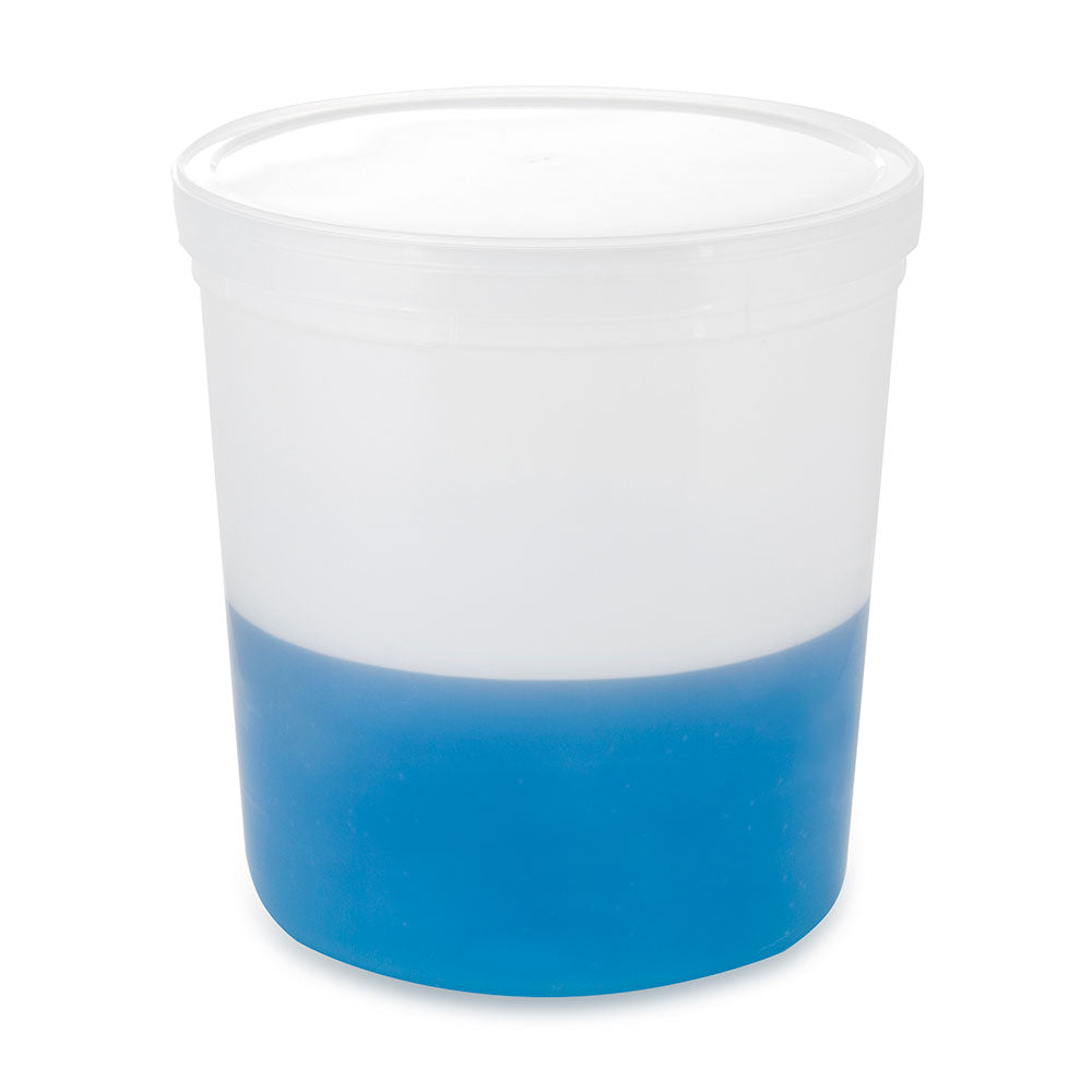 Container, Multi-Purpose, HDPE, Economy Style, 64oz (1920mL), Separate LDPE Snap Lid, Natural