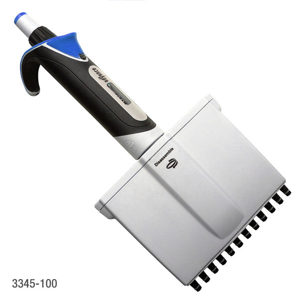 Pipette, Diamond Advance, Fully Autoclavable, 12-Channel, Adjustable Volume, 10 - 100uL, Blue (Tip Group B)