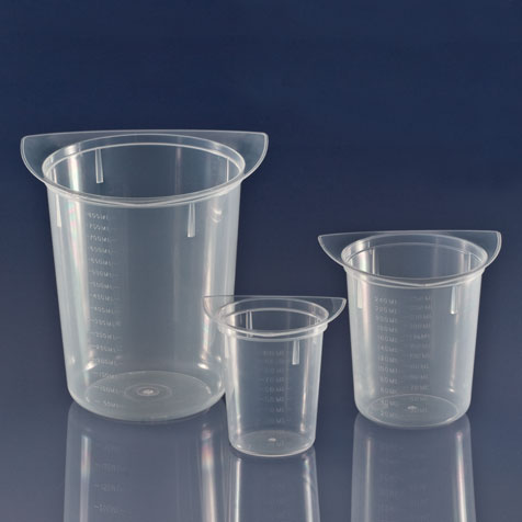 Beaker, Three Corner, Clarified PP, Graduated, 400mL