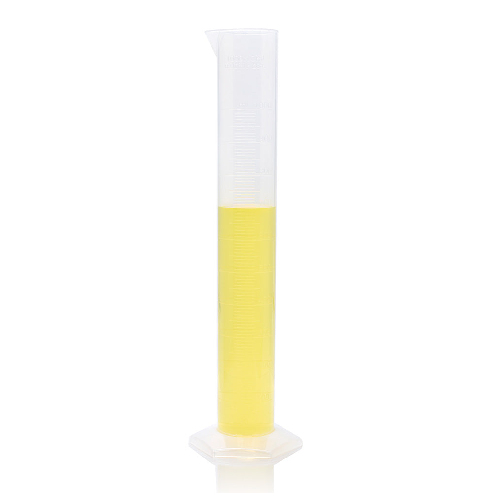 1000mL Cylinder, Measuring, Diamond Essentials, Class B, PP, Molded Graduations, tall form