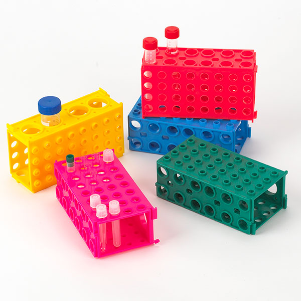 TUFFBLOK Tube Rack, 4-Way, PP, Link Together, Pink