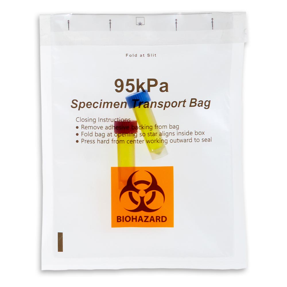 Smaller 95kPa specimen bag with a specimen tube