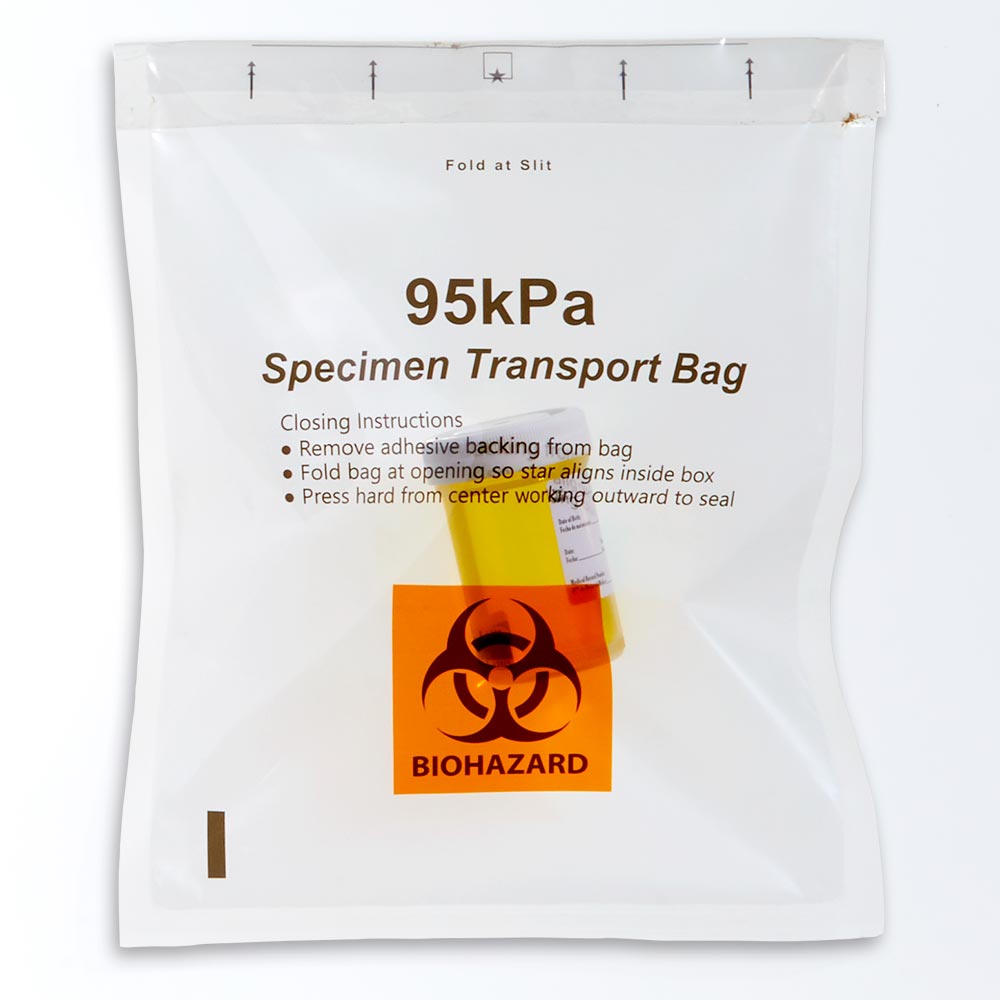 95kPa specimen bag holding two collection tubes