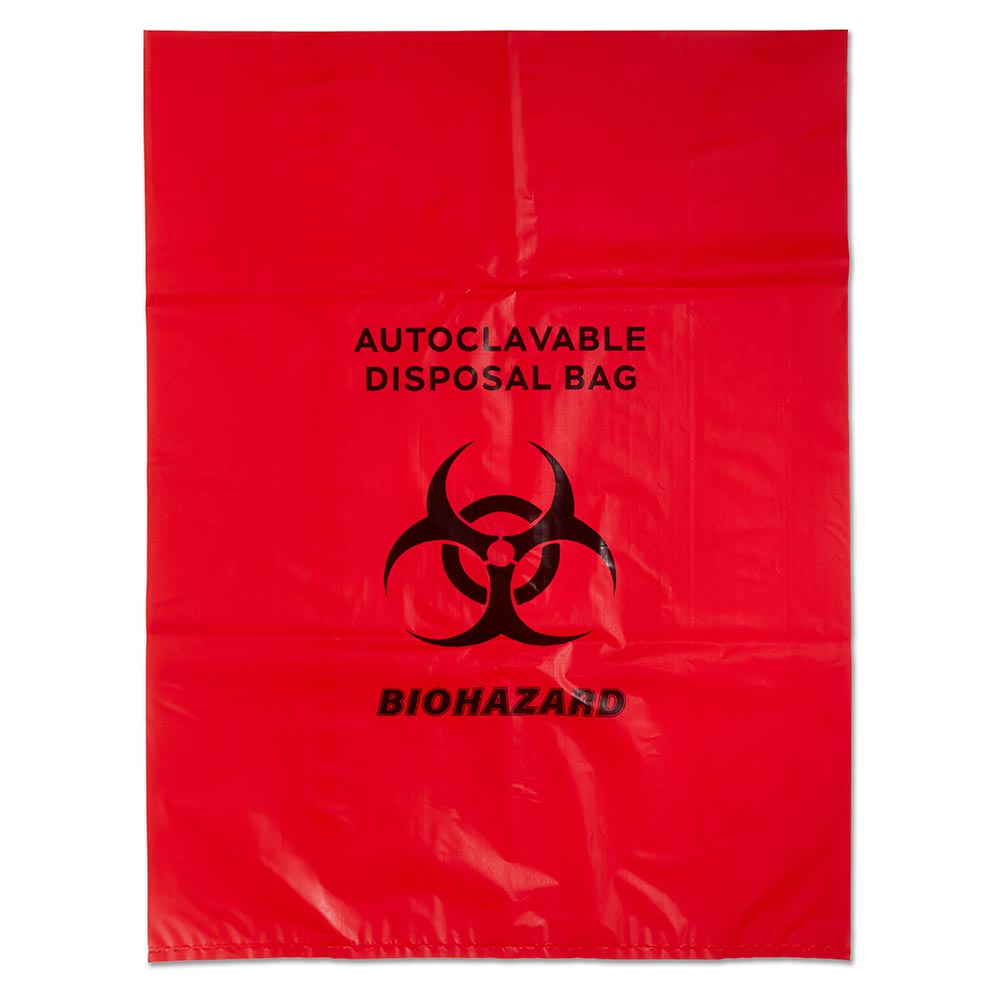 Autoclavable biohazard bag, 24x32", red, 50/pack, 4 packs/case