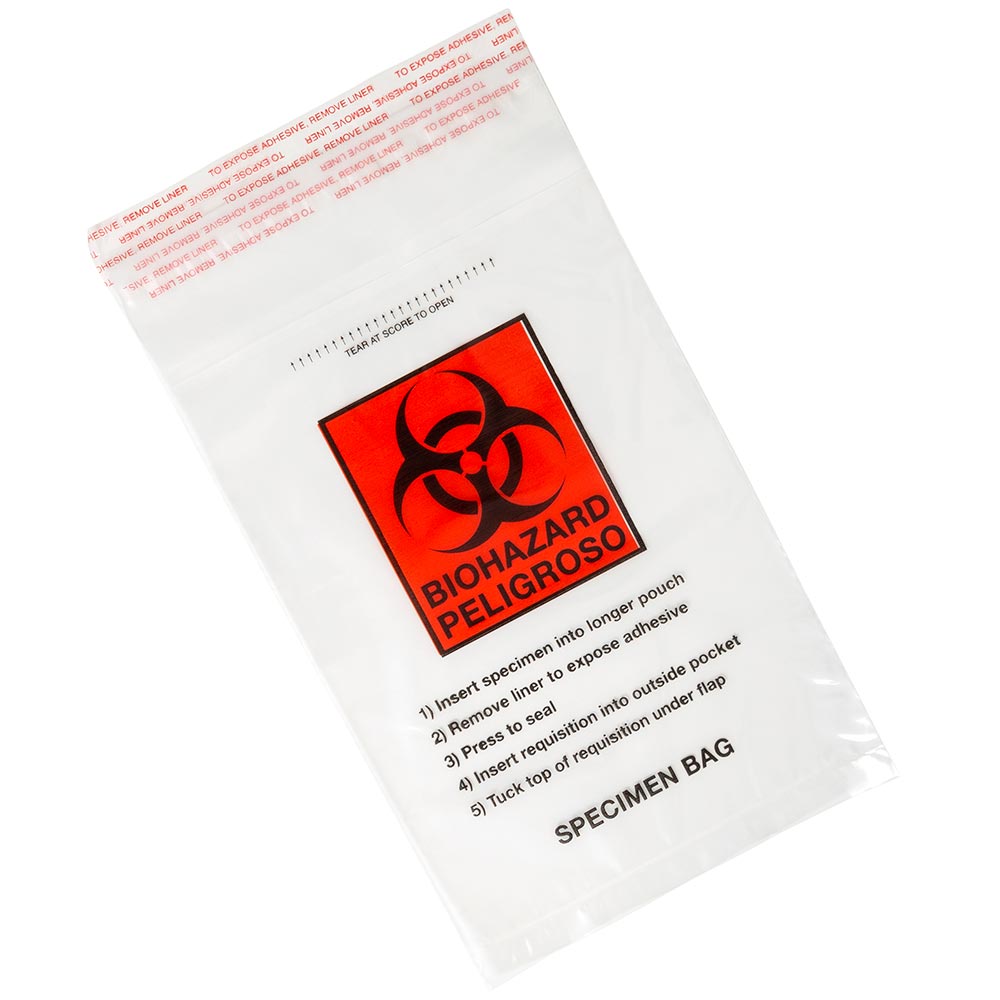 Specimen Transport bags - Glue Closure, 6 x 9