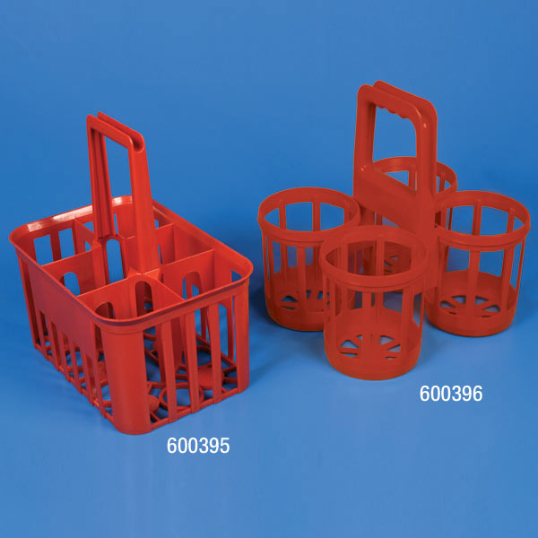 Bottle Carrier, 4-Place, For Bottles Up To 120mm Wide, RED