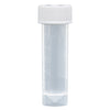 Transport Tube, 5mL, with Separate White Screw Cap, PP, Conical Bottom, Self-Standing, Molded Graduations, 250/Bag, 4 Bags/Case