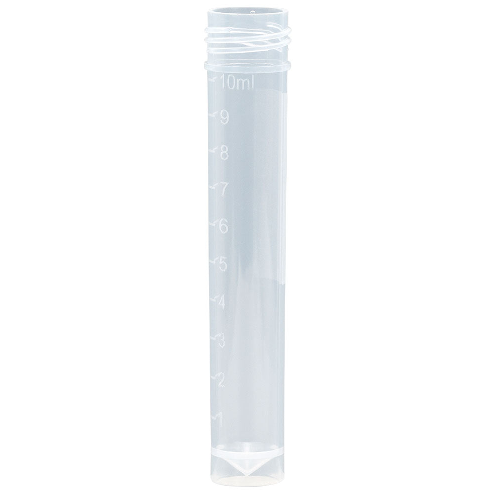 Transport Tube, 10mL, No Cap, PP, Conical Bottom, Self-Standing, Molded Graduations