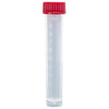Transport Tube, 10mL, with Separate Red Screw Cap, PP, Conical Bottom, Self-Standing, Molded Graduations