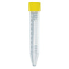 Centrifuge Tube, 10mL, with Attached Yellow Screw Cap, PP, Printed Graduations, STERILE, 100/Bag, 10 Bags/Case