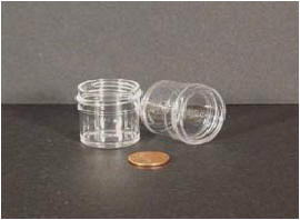 Jar, Wide Mouth, 7.5mL (1/4oz), PP, 33mm Opening, 1 x 1"  (Screw Cap Packaged Separately)