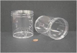 Jar, Wide Mouth, 480mL (16oz), PS, 89mm Opening, 3 1/8 x 4"   (Screw Cap Packaged Separately)