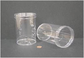 Jar, Wide Mouth, 600mL (20oz), PS, 89mm Opening, 3 1/8 x 5"   (Screw Cap Packaged Separately)