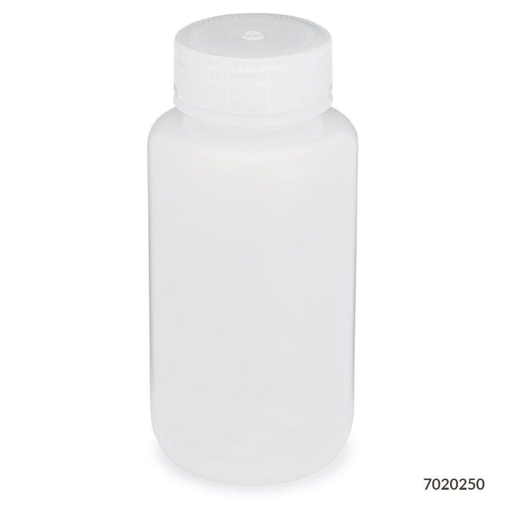 Bottles, Diamond RealSeal, Wide Mouth, Round, LDPE with PP Closure, 250mL, 12/Pack, 72/Case