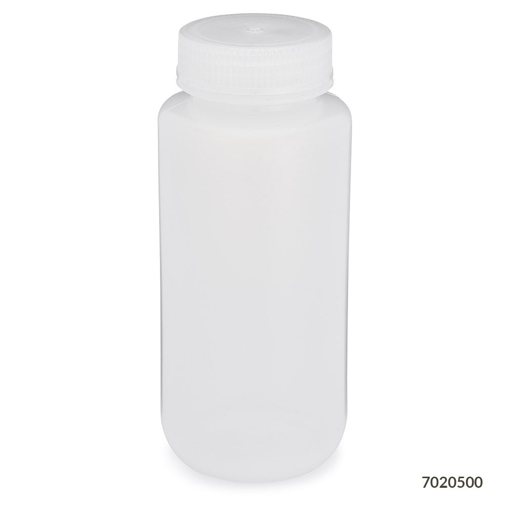 Bottles, Diamond RealSeal, Wide Mouth, Round, LDPE with PP Closure, 500mL, 12/Pack, 48/Case