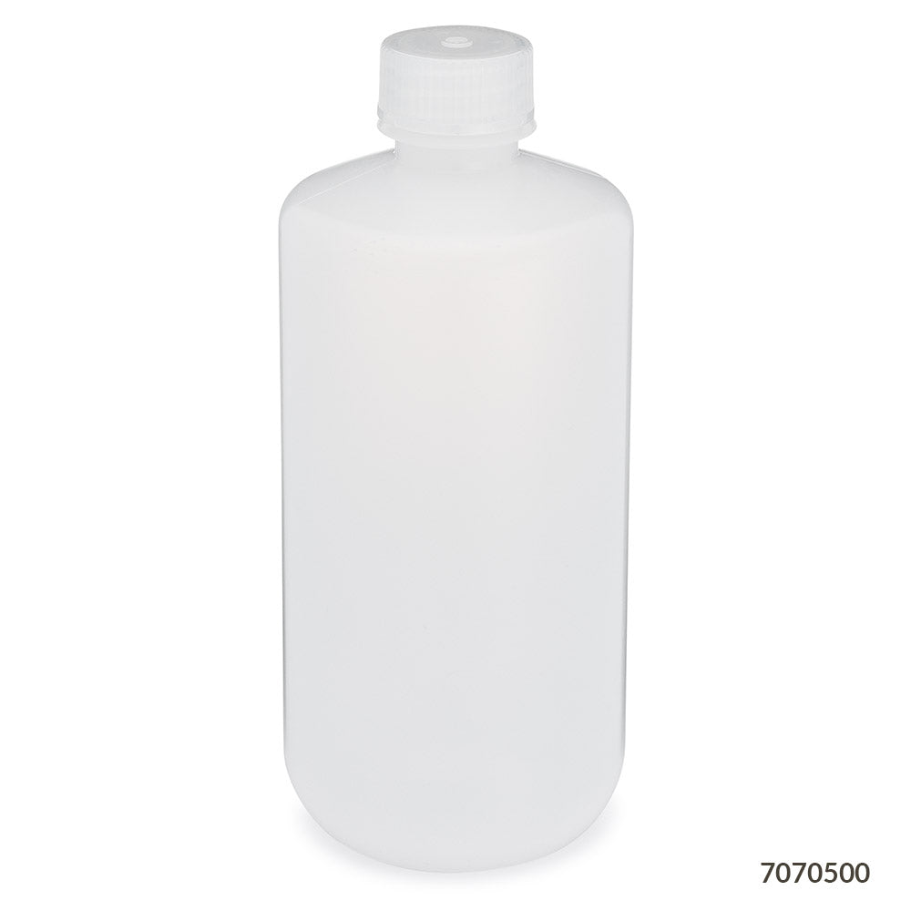 Bottles, Diamond RealSeal, Narrow Mouth Boston Round, LDPE with PP Closure, 500mL, 12/Pack, 48/Case