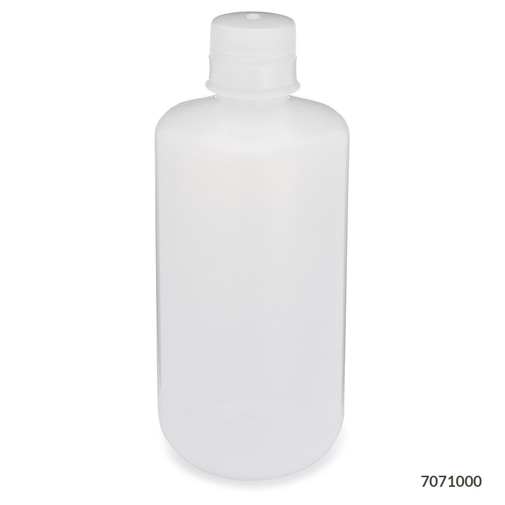 Bottles, Diamond RealSeal, Narrow Mouth Boston Round, LDPE with PP Closure, 1000mL, 6/Pack, 24/Case