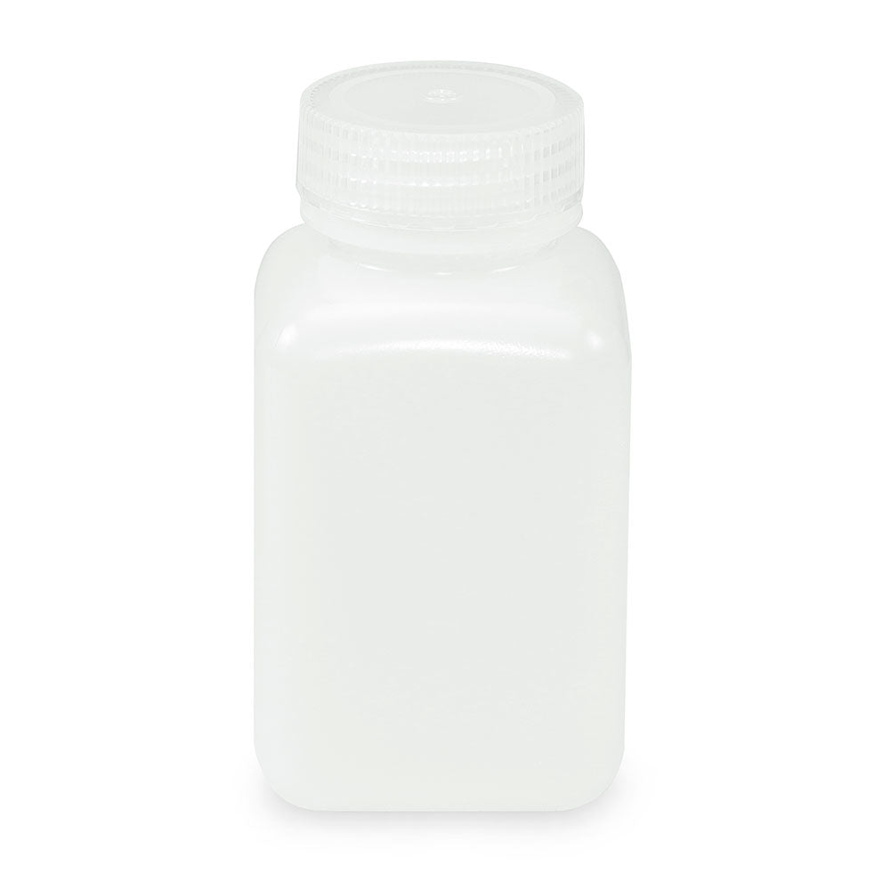 Diamond RealSeal Bottle, Wide Mouth, Square, HDPE with PP Closure, 250mL, 12/Pack, 72/Case