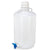 Carboy, Round with Spigot and Handles, LDPE, White PP Screwcap, 25 Liter, Molded Graduations