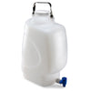 Carboys, Rectangular with Spigot and Handle, HDPE, White PP Screwcap, 20 Liter, Molded Graduations