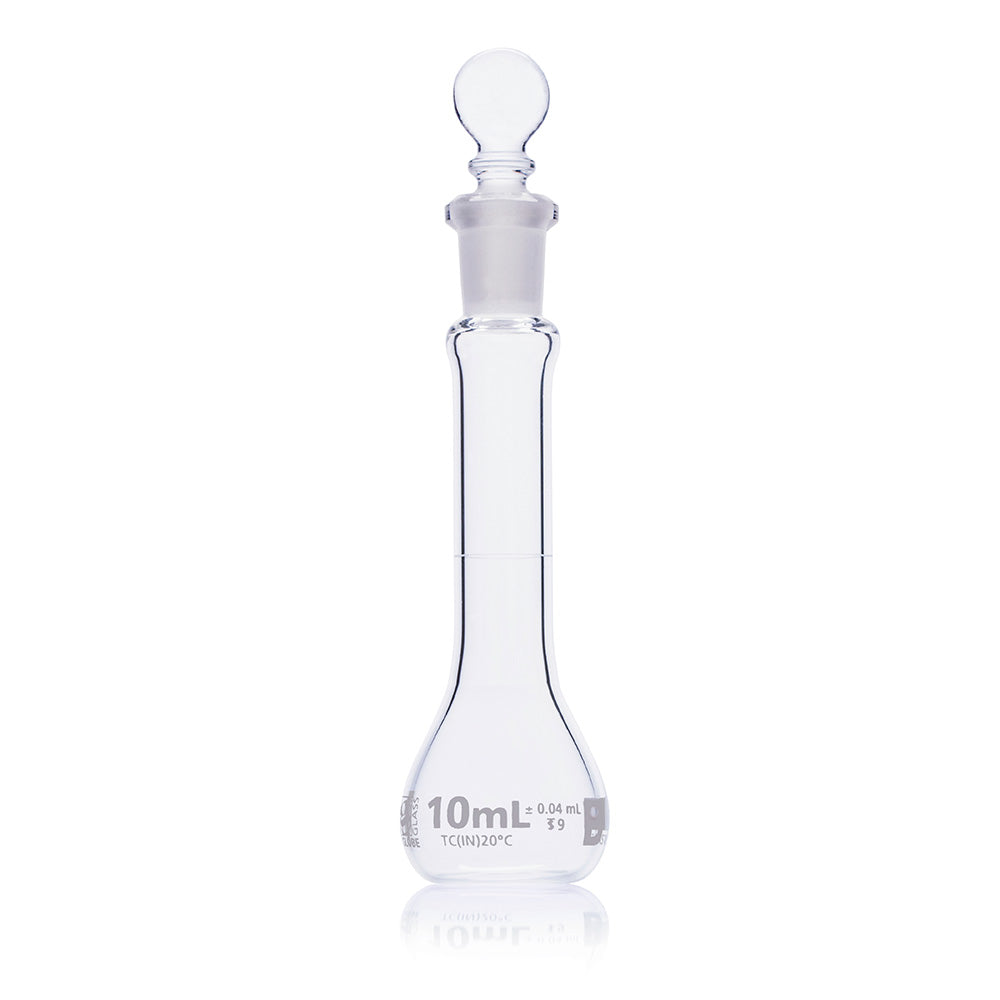10mL Volumetric Flask, Globe Glass, Class B, 6/Box, 12/Case