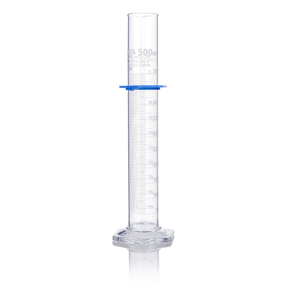 500mL Graduated Cylinder, Globe Glass, Class A, Each, 4/Case