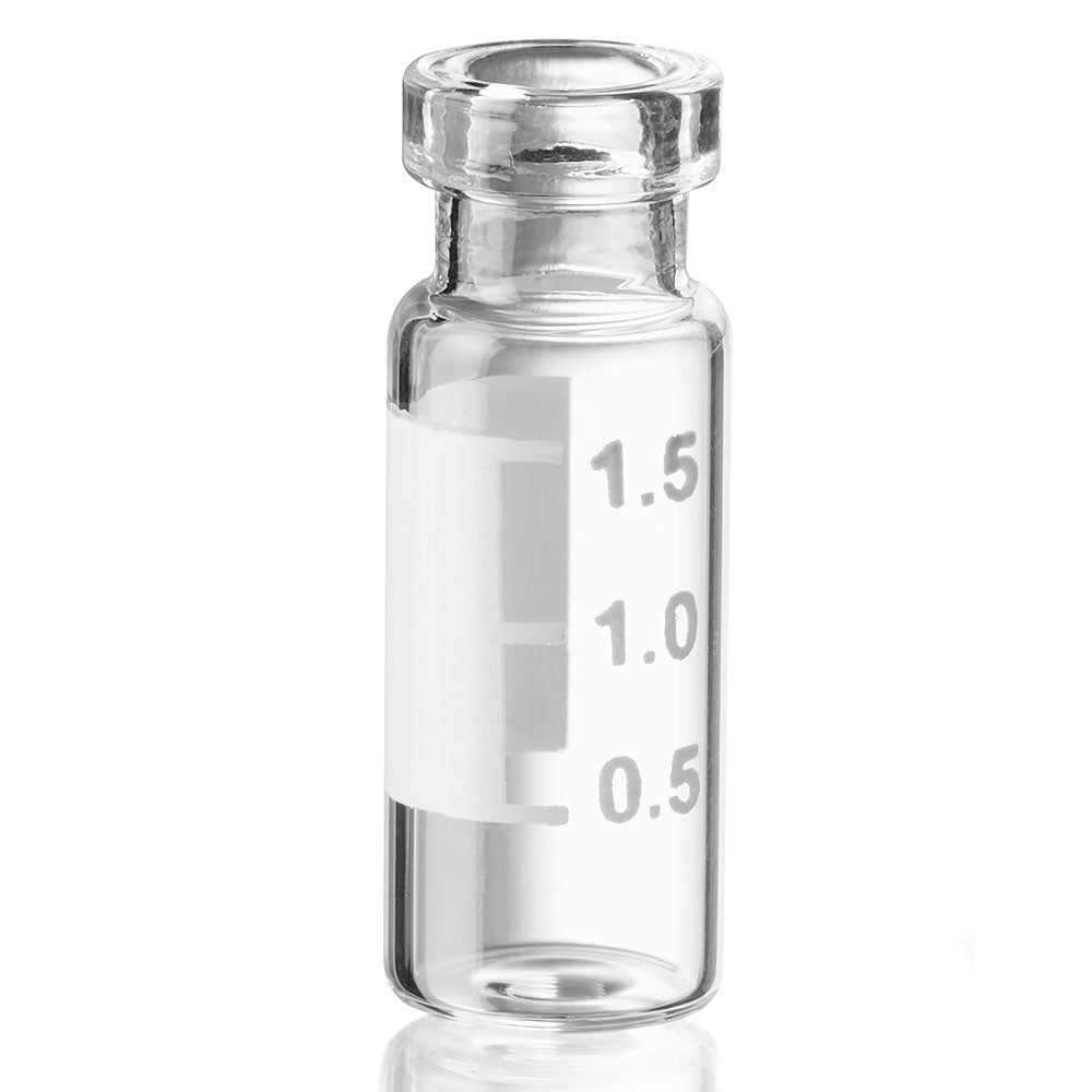DiamondPure Chromatography Vial, 2mL, Clear Glass, Crimp Closure, 11mm Large Opening, 12x32mm, White Marking Spot