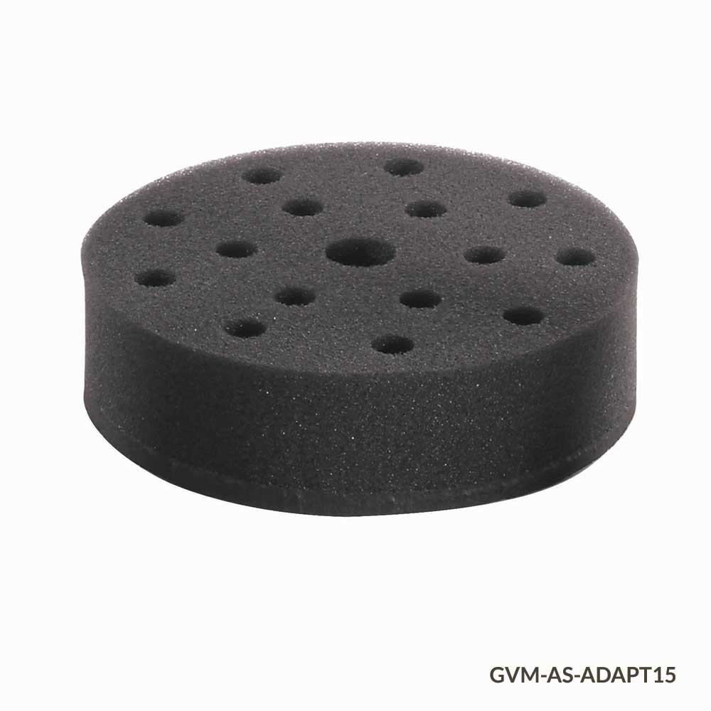 Tube Holder, Foam, for use w GVM Series 15 x 10mm Tubes, Must use w VM-AS-PLATE/GVM-AS-ROD