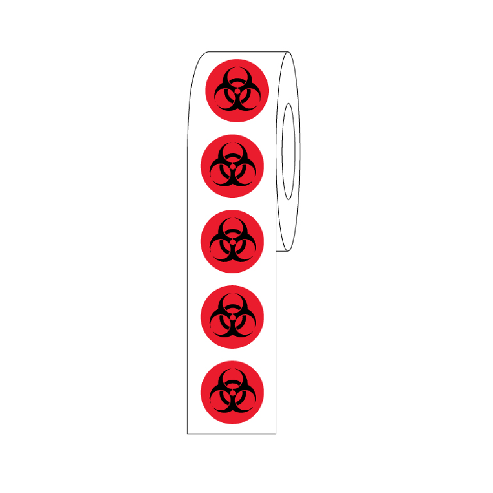 Label Rolls, Cryo, 9.5mm, Biohazard Dots